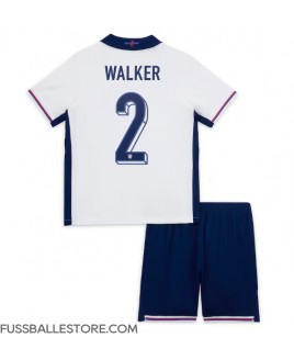 Günstige England Kyle Walker #2 Heimtrikotsatz Kinder EM 2024 Kurzarm (+ Kurze Hosen)